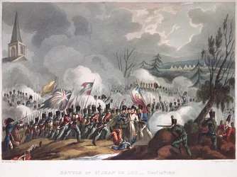 Batalla de St. Jean de Luz, 10 de diciembre de 1813, grabado por Thomas Sutherland (n.c.1785)